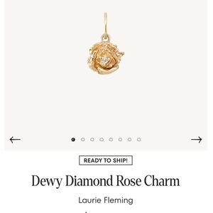 Laurie Fleming Dewy Diamond Rose Charm